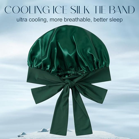 22 Momme Silk Sleep Cap with Ice Silk Band (T)